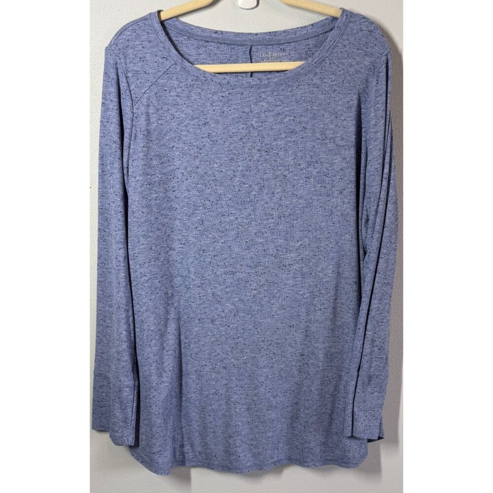 Lane Bryant Womens Ribbed Thermal Knit Top Plus Sz 18/20 Blue Warm Cozy Casual